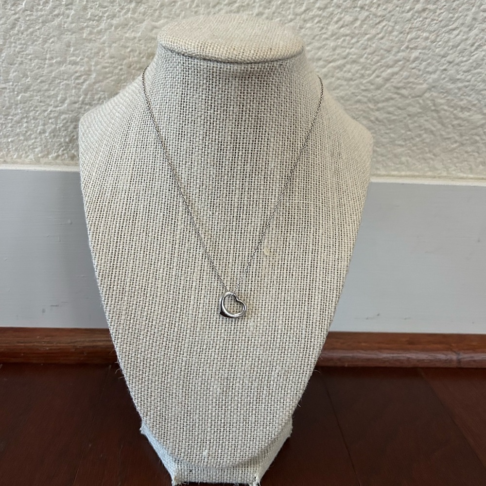 TIFFANY & CO. Elsa Peretti Open Heart Necklace Pendant Sterling Silver 925 - Picture 2 of 13